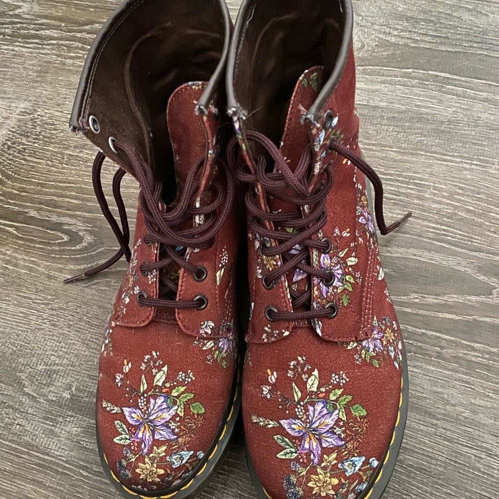 Doc Martens floral combat boots